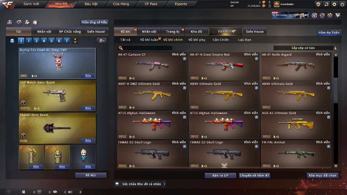 shop acc cf uy tin gia re